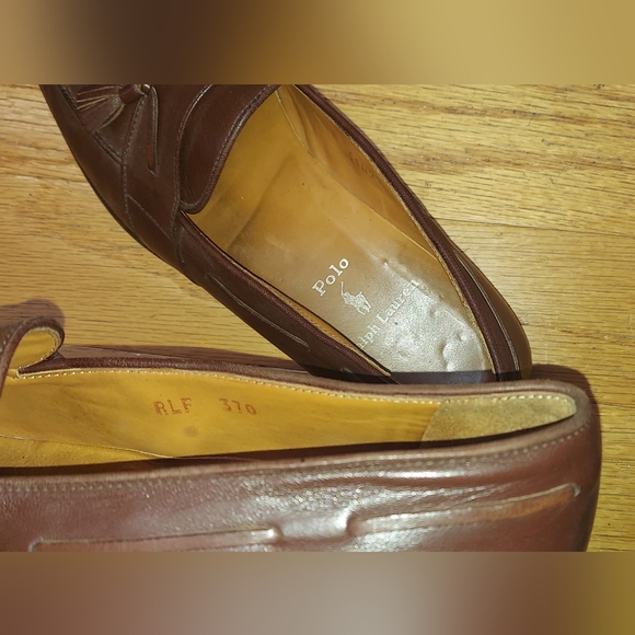 POLO RALPH LAUREN RLF 370 MEN\'S BROWN LEATHER LOAFERS SIZE 10 D MADE IN ITALY main image 7